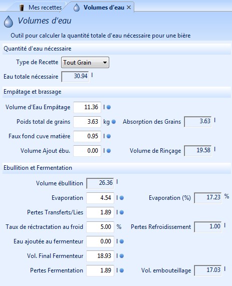 Beersmith2-Aide/Outil Volumes d'Eau — Le Wiki du Brassage Amateur