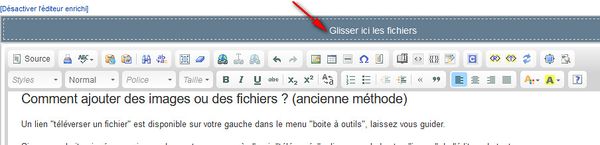 Glisser les fichiers